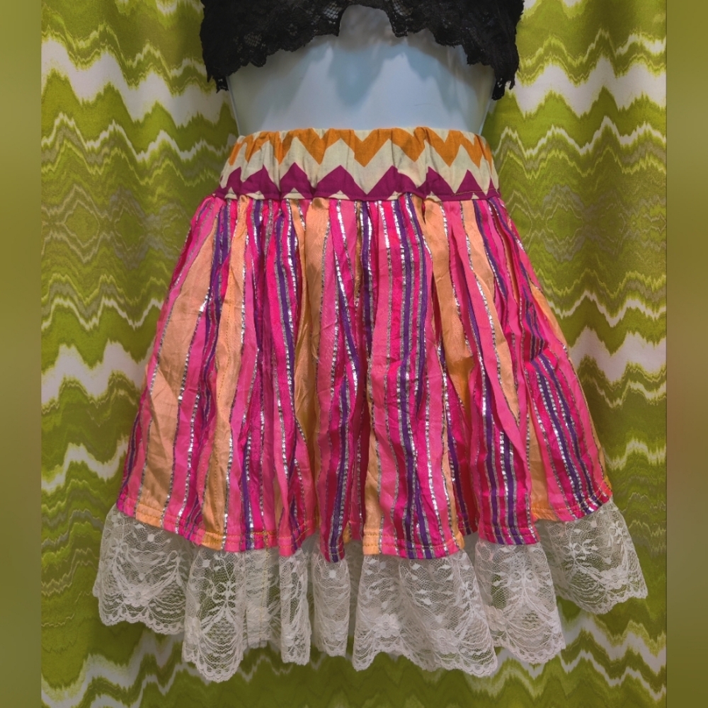 Handmade Vintage Fabric Circus Skirt